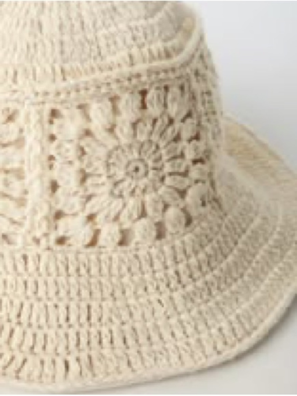 NWOT. Zara Kids Cream Crochet Bucket Hat. Size 6-9. - Picture 2 of 9